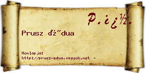 Prusz Édua névjegykártya